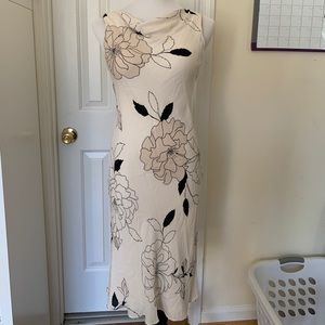 Unique flower print midi dress